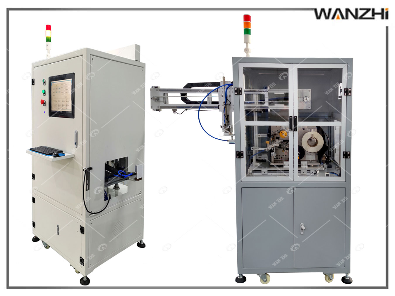 紙盒（hé）包裝（zhuāng）盒標（biāo）簽打印貼標（biāo）機,自動打印雙側麵貼標機 ,廣東側麵條碼打印貼標機